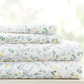 Linen Market 4 Piece King Sheet Set - Breathable, Double-Brushed Patterned Cooling Sheets – Oeko-TEX Certified Ultra Soft & Wrinkle-Free 16" Deep-Pocket King Sheets - Easy Care Wildflower Light Blue