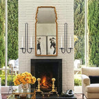 Wall Sconce Candle Holder Metal Hanging Wall Decorations for Home,Living Room, Bathroom, Dining Room, Set of 2（Black