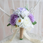 Wedding Bouquets for Bride Bridesmaid, Artificial Lilac Bride Flower Bouquet for Wedding Church Decoration Ceremony, Anniversary, etc, Roses Flowers