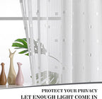 MYSKY HOME White Curtains for Bedroom 63 Inch Length Long Sheer Curtains for Kids Room Nursery Curtains with White Patched Design Rod Pocket Privacy Window Drapes Dining Room 52" x 63" 2 Panels