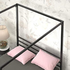 ZINUS Patricia Black Metal Canopy Platform Bed Frame, Mattress Foundation with Steel Slat Support, No Box Spring Needed, Easy Assembly, Full