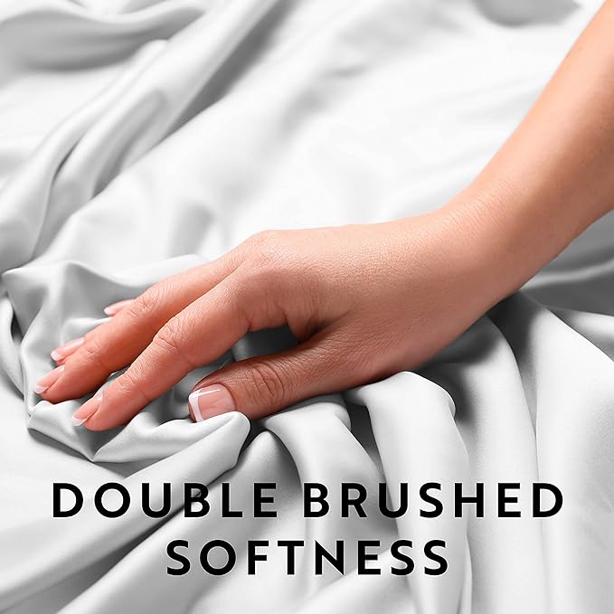 Linen Market Double-Brushed Microfiber Twin XL Sheet Set 3 Piece – Oeko-TEX Certified Ultra Soft & Wrinkle-Free - 16" Deep Pocket Sheets - Easy Care Twin XL Size - Ivory