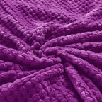 Exclusivo Mezcla Fleece Throw Blanket Extra Large, Super Soft and Warm Blankets for Couch, Sofa and Bed Waffle Textured, Cozy, Fuzzy and Lightweight (Purple, 50x70 Inches)