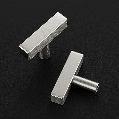 25 Pack Silver Cabinet Knobs - Sqaure Bar Cabinet Pulls Brushed Nickel Knobs for Kitchen Cabinet Drawer Stainless Steel Dresser Knobs for Cabinet Hardware 2in Length Single Hole