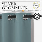 NICETOWN Modern Blackout Curtains Noise Reducing, Thermal Insulated and Privacy Room Darkening Drape Panels for Boy's Guest Room Door Window (Greyish Blue, 2 Panels, W55 x L90 -Inch)