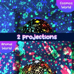 Moredig Kids Night Light Projector, Remote Baby Night Lights for Kids Room with 12 Music Nursery Night Light Projector for Kids Timer 2 Projections 18 Light Modes, Gifts for Baby Kids - Black