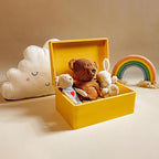 Large Yellow Wooden Box Storage with Hinged Lid | 11.8 x 7.87 x 5.51 inches (+-0.5) | Gift Box for Tool Dog Toy Shoes Clothes Kitchen Storage | Wood Keepsake Chest