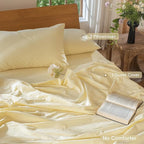 MooMee Bedding Duvet Cover Set 100% Washed Cotton Linen Like Textured Breathable Durable Soft Comfy (Heathered Butter Yellow, Super King 108"x98")