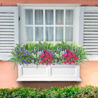 20 Bundles Artificial Plants Outdoor Fake Flowers UV Resistant Faux Greenery Stems Fake Ferns Shrubs Plastic Plants for Garden Patio Porch Yard Window Box Home Decor (Lavender Flower, 20PCS)