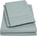 Sweet Home Collection Twin Size Sheet Set with Built-in Sheet Straps - Deep Pocket Fitted Sheet, Flat Sheet & Pillowcases - Soft, Wrinkle-Free, Secure Fit - Slate
