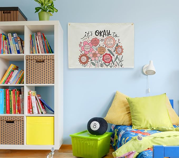 Mental Health Growth Mindset,Calming Corner,School Counselor Teacher Psychological Gift Therapist Therapy Office Wall Decor-Rectangular Banner Flag Wall Sign Gift It's Okay to Not Know Everything