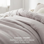 Bedsure Queen Comforter Set - Taupe Soft Bedding for All Seasons, Cationic Dyed Bed Set, 3 Pieces, 1 Queen Size Comforter (90"x90") and 2 Pillow Shams (20"x26"+2")