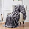 Walensee Fleece Blanket Plush Throw Fuzzy Lightweight (Throw Size 50x60 Dark Grey) Super Soft Microfiber Flannel Blankets for Couch, Bed, Sofa Ultra Luxurious Warm and Cozy for All Seasons