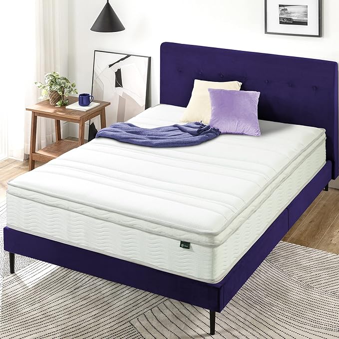 ZINUS 12 Inch Foam and Spring Mattress, Full, CertiPUR-US Certified Foams, Mattress in A Box, White