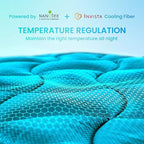 SLEEP ZONE Cooling Mattress Topper for College Dorm, Premium Zoned Quilted Mattress Pad, Fitted Mattress Protector Cover, Machine Wash Durable, Deep Pocket 8-21 inch, (Teal, Twin XL)