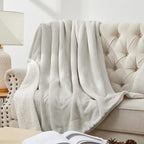 Walensee Sherpa Fleece Blanket (Throw Size 50”x60” Silver Grey) Plush Throw Fuzzy Super Soft Reversible Microfiber Flannel Blankets for Couch, Bed, Sofa Ultra Luxurious Warm and Cozy for All Seasons