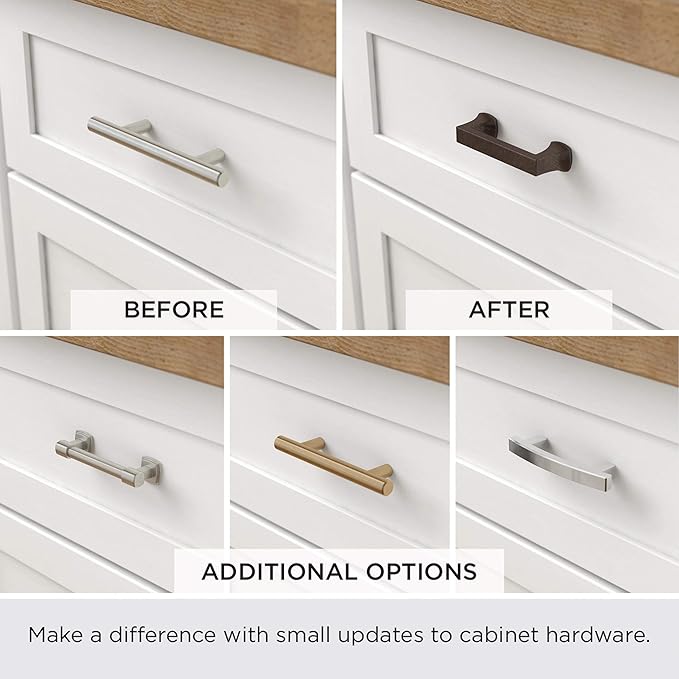 Franklin Brass (10-Pack) – Soft Iron Cabinet Handles, 4 Inch Hole Center, Pulls for Drawers, Kitchen Cabinet Door, Dressers | Pierce