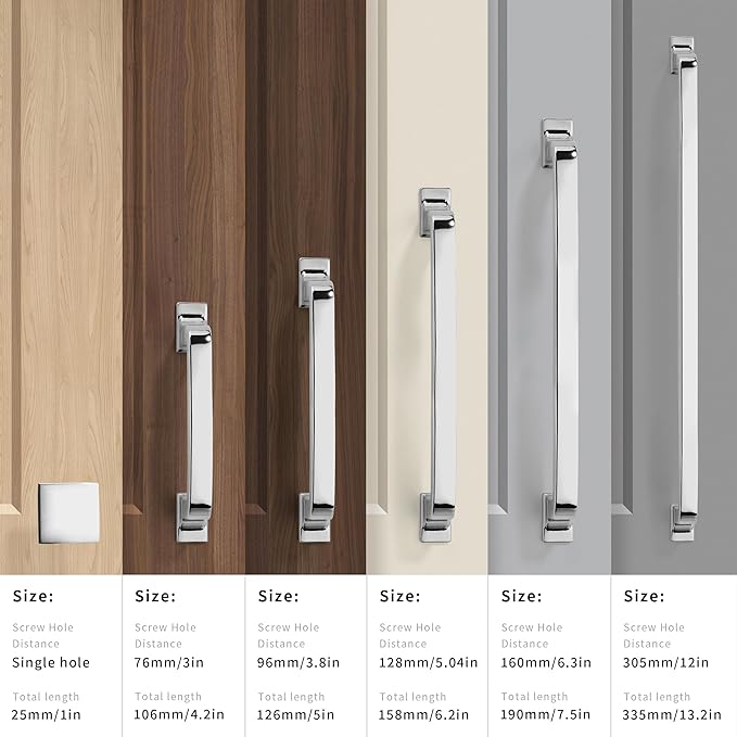 khtumeware 6 Pack 12 Inch Kitchen Cabinet Handles Polished Chrome Cabinet Pulls Drawer Pulls Kitchen Cabinet Hardware Kitchen Handles for Cabinets Cupboard Handles Drawer Handles