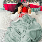 Bedsure GentleSoft Twin XL Fleece Blanket Dorm Bedding - Lightweight Soft Cozy Blankets for Bed, Sofa, Couch, Travel, Camping, Sage Green, 66"x90"