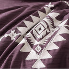 MaiRêve Embroidery Full Size Comforter Set Purple, Farmhouse Western Boho Bedding Set 7 Pieces, All Season Bed in A Bag Comforter Set with Sheets, Pillowcases & Shams