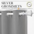 NICETOWN Silver Grey Blackout Curtain Panels for Bedroom, Thermal Insulated Grommet Top Blackout Draperies and Drapes for Basement (2 Panels, W34 x L72-inch)