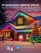 Govee Christmas Lights 2, RGBWIC 66FT 200LEDs Holiday String Lights with Shape Mapping Function, Smart LED Decoration for Indoor Outdoor Tree, 130+ Preset Scenes, Voice and APP Control, Green Wire