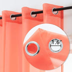 DUALIFE Coral Curtains 108 Inches Extra Length for Living Room Set of 2 Pieces Grommet Look Semi Sheer Transparent Curtains for Bedroom 52x108 Inch Long (Orange Coral)