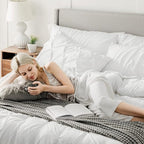 Bedsure Full Size Comforter Sets - Bedding Sets Full 7 Pieces, Bed in a Bag White Bed Sets with Comforter, Sheets, Pillowcases & Shams, Adult & Kids Bedding