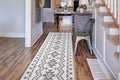 Custom Size Southwestern Style Runner Rug Mat for Wide Hallway Entryway Kitchen Laundry Room with Slip Resistant Latex Rubber Backing, Aztec Light Grey, 31 inch X 8 feet