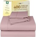 California Design Den Natural 100% Cotton Sheets King Size Deep Pocket Set - 400 Thread Count, Sateen King Sheet Set, All Around Elastic, Soft, Cool and Durable Bedding - Mauve