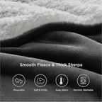 Bedsure GentleSoft Sherpa Fleece Throw Blanket Twin Size for Couch - Thick and Warm Throw for Women and Men, Soft Fuzzy Plush Twin Blanket for Winter, Charcoal, 60x80 Inches