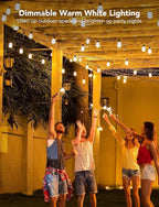 Govee Smart Outdoor String Lights H7021, RGBIC Warm White 96ft (2 Ropes of 48ft) LED Bulbs for Outdoor Decorations, WiFi Patio Lights Work with Alexa, Google, APP Control, IP65 Waterproof
