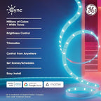 Cync GE Smart LED Strip Light, Color Changing Room DecorLED Light Strip, Works with Alexa& Google Home, Matter Compatible, Bedroom, Millions of Colors& White Tones, 16 Feet (Pack of 3)
