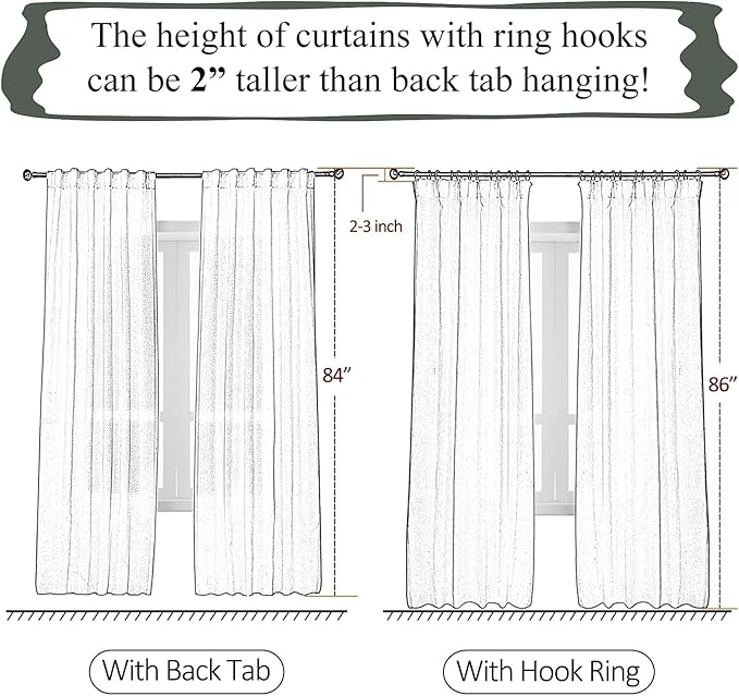 Emerald Green Linen Pinch Pleated Sliding Door Curtains Semi Sheer, 2x50 Inches Width, Hunter Light Filtering Drapes 84 Inches Long, Dark Textured Farmhouse Window Curtain Panels