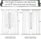 Emerald Green Linen Pinch Pleated Sliding Door Curtains Semi Sheer, 2x50 Inches Width, Hunter Light Filtering Drapes 90 Inches Long, Dark Textured Farmhouse Window Curtain Panels