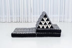 Leewadee - Comfortable Japanese Floor Mattress - Thai Floor Bed with Triangle Cushion - Futon Mattress - Thai Massage Mat, 67 x 21 inches, Black White, Kapok Filling
