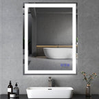 LED Bathroom Mirror with Lights 36"x24" Smart Wall-Mounted LED Mirror Lighted Bathroom Mirror with Stepless Dimmable,Touch Screen Button, Anti-Fog, Memory Function, Adjustable Colors