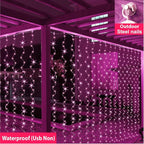 ZSJWL 300 LED Pink Curtain Fairy Lights with Remote, 8 Modes 9.8 × 9.8 Ft Waterproof USB Plug in Copper Wire Lights for Bedroom Window Chrismas Wedding Party