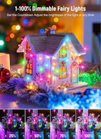 Fairy Lights Plug in, 33FT 100LEDs USB Twinkle Lights with Timer and Remote, Starry String Lights 8 Modes for Wreath Wedding Party Indoor Christmas Decoration, Multicolor
