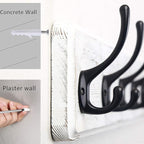 WEBI Coat Rack Wall Mounted,Coat Hooks Wall Mount,16" Hole to Hole,Large Coat Hanger Wall,5 Hooks for Hanging Coats,Hats,Jacket,Clothes,Entryway,Black/White,2 Packs