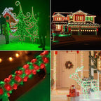100ft LED Rope Lights Outdoor, 720 LED Connectable and Flexible Tube Lights with 8 Modes, Waterproof LED Rope Lighting for Garden Patio Pool Bedroom PartyIndoor Outdoor Christmas Decor (Red & Green)