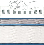 ZINUS 10 Inch Spring Sensation Hybrid Mattress [New Version], Twin, Fiberglass Free, Medium Firmness, Durable Support, Certified Safe Foams & Fabric, Mattress in A Box