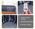 2-Pack King Size Sheet Sets - 400 Thread Count 100% Cotton Sateen - Extra Soft, Breathable & Cooling Sheets, Wrinkle Resistant, 2 Sets of Deep Pocket Bed Sheets - Indigo Dusty Blue