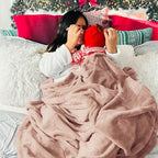 Bedsure GentleSoft Fleece Throw XL Blanket Dusty Pink - 300GSM Soft Lightweight Plush Cozy Blankets for Bed, Sofa, Couch, Travel, Camping, 50x70 inches
