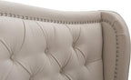 Jennifer Taylor Home Marcella Upholstered Shelter Headboard Bed Set, King, Sky Neutral Beige Polyester