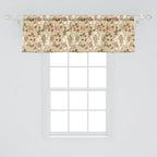 Ambesonne Autumn Window Valance, Seasonal Fruits and Leafs Vintage Botanical Print Soft Brown Toned Backdrop, Curtain Valance for Kitchen Bedroom Decor with Rod Pocket, 54" X 18", Sepia Multicolor