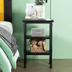 VECELO Modern Nightstands X-Design Side End Table Night Stand with Storage Shelf for Bedroom,Living Room,