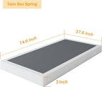 Box Spring Twin - 3 Inch Heavy Duty Low Profile Metal Box Springs for Twin Bed, Mattress Foundation, Easy Assembly,Easy Clean Cover