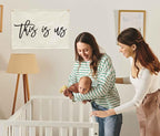 This Is Us Rectangular Canvas Banner-Flag Wall Sign Decor for Teen Friends Husband,Farmhouse Home Living Room Bedroom Reading Room Office Wall Decor-Baby Shower Birthday Christmas Gift