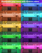 ASOKO 300 Lumens RGB Under Cabinet Led Light Plug in, 6 Pack 12 inch Linkable Led Under Counter Lights, Music Sync RGB LED Strip Lights with APP & Remote Control, Ambient Lights for Room Decor